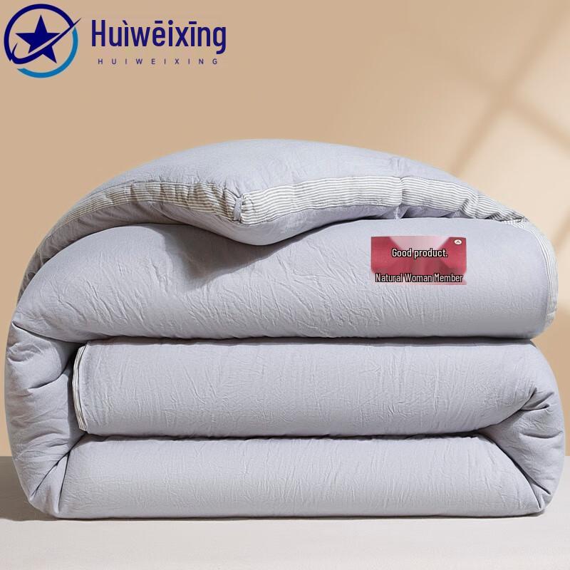 

Hui Weixing Muji Style Light Grey Striped Soy Fiber Quilt