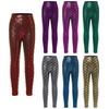 Girls Fashion Leggings with Fish Scale Pattern, Elastic Waistband Bright Colorful Pants for Kids Daily Outfit & Play