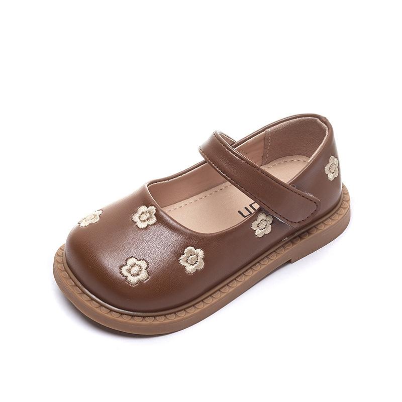 Fashion Girl Shoes New Spring Versatile Leather Shoes Anti Slip Soft Sole Comfortable Kid Shoe Temperament Flat Trendy Sandals