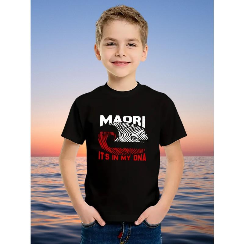 

European sizes Boys T-Shirt Designed with The Heritage of Māori DNA Identity 104cm чёрный