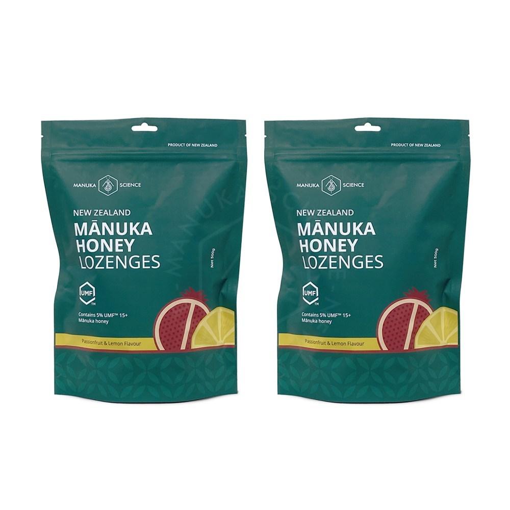 Manuka Science UMF15 Manuka Honey Candy Passion Fruit Lemon Flavor 2 pcs 500g