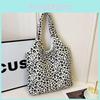 Stylish Leopard Print Canvas Tote Bag For College Students With Spacious Design And Trendy Aesthetic