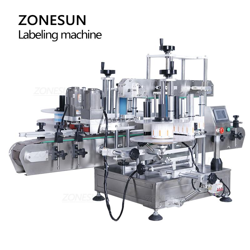 ZONESUN ZS-TB300M Automatic Labeling Machine For Square Bottles Single or Double Side Sticker Flat Bottle Labeling Machine