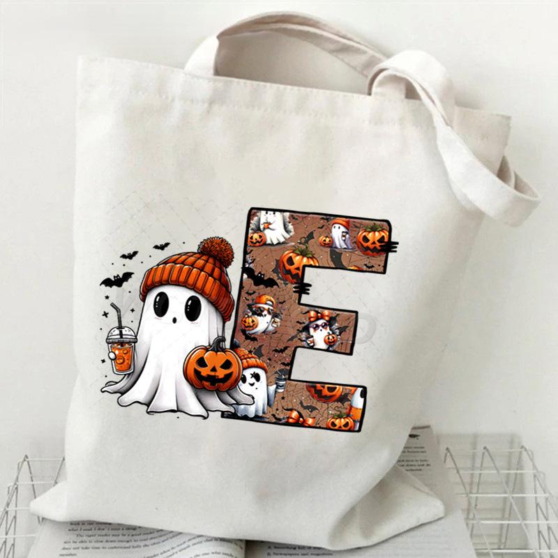 26 Letters Personalized Printing Trend Handbag Commuter Shoulder Bag Canvas Bag