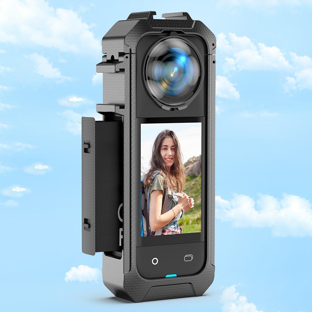 PC Protective Frame Magnetic Quick Release Action Camera Frame with Cold Shoe Mount Housing Case for Insta360 X5 Action Camera