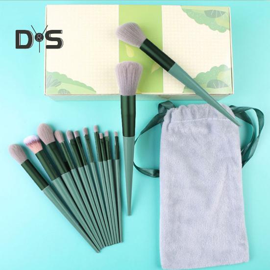 13Pcs/Set Makeup Brush Kit Portable Professional Foundation Loose Powder Blush Eyeshadow Concealer Lip Eyebrow Blending Cosmetic Brush Tools
