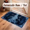 Mushroom Forest Theme Crystal Velvet Floor Rug Personalized Custom Name Text Warm Carpet Home Decoration