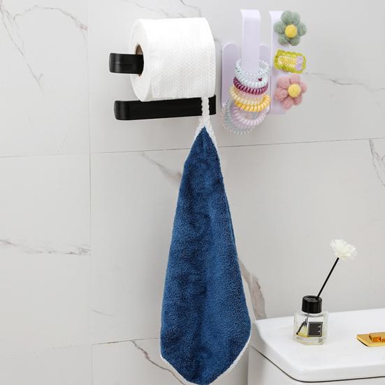 Portarotolo da Bagno a Parete Portarotolo di Carta Igienica in Plastica Senza Foratura Portarotolo per Rotolo di Carta Igienica per Bagno Cucina Lavanderia