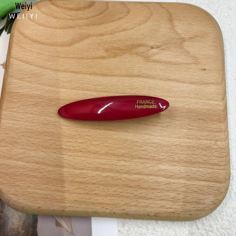 French Retro Oval Acetate Hair Clip - Water Drop Shape Bangs Accessory