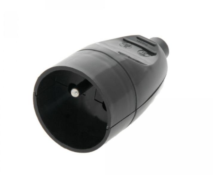 Portable Socket B/U 16A 2P+E 250V Black Gn-171