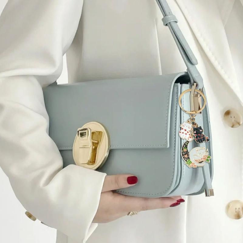 Cute Cats Pet Charm Keychain Chic Cats Figure Bag Hanging Decoration Charm Multipurpose Key Chain Adornment