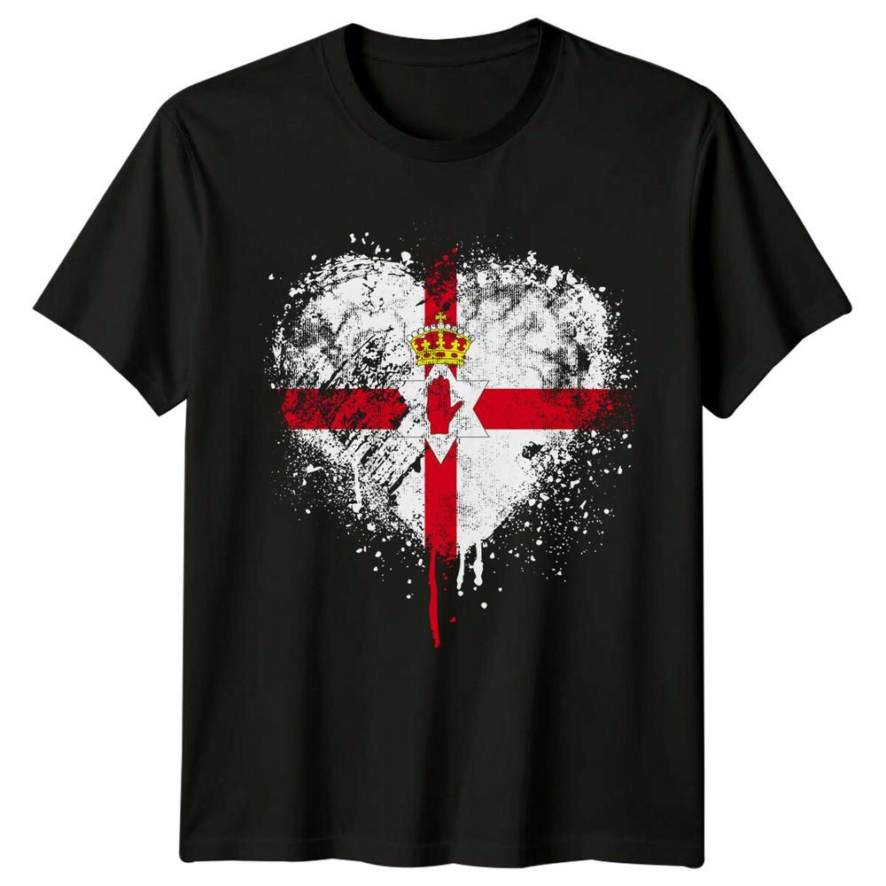 Northern Ireland Flag Heart Mens T-Shirt Ulster Pride Tee
