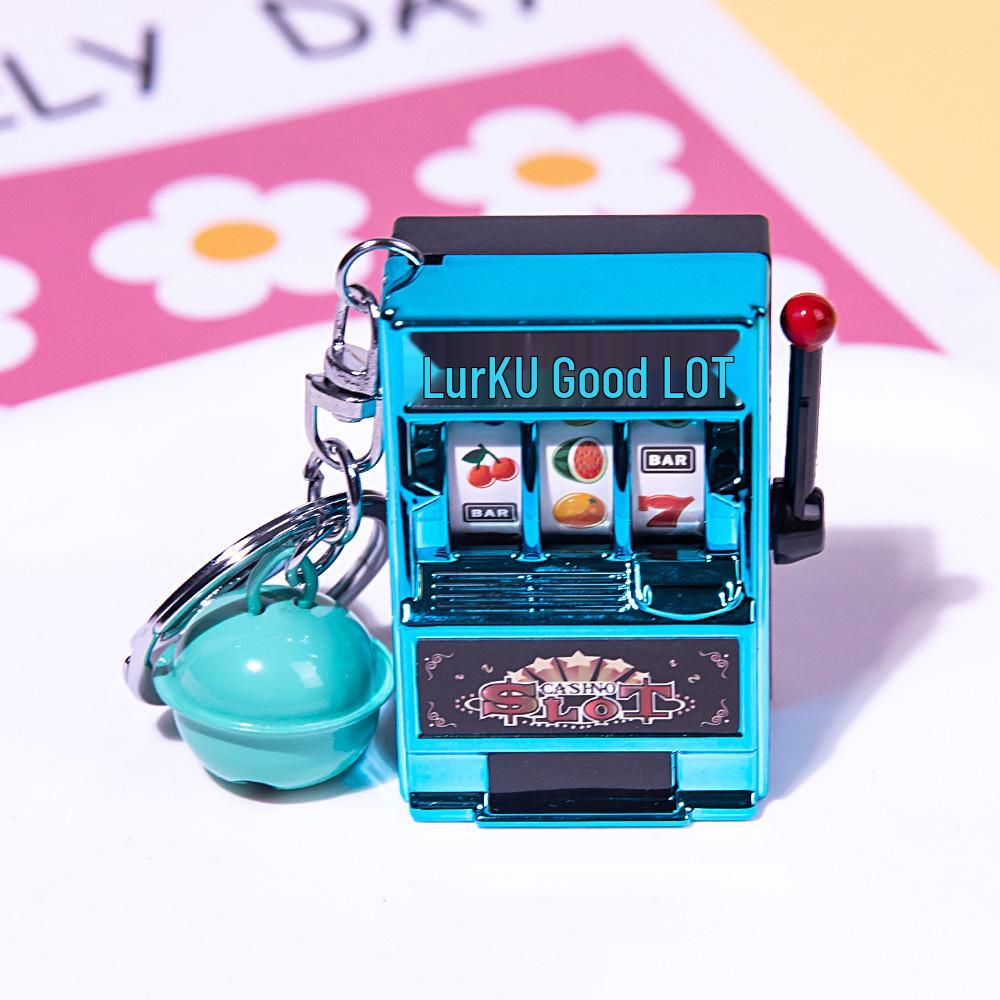 Retro Joystick Fruit Machine Keychain: Playable Spin Wheel Pendant Toy