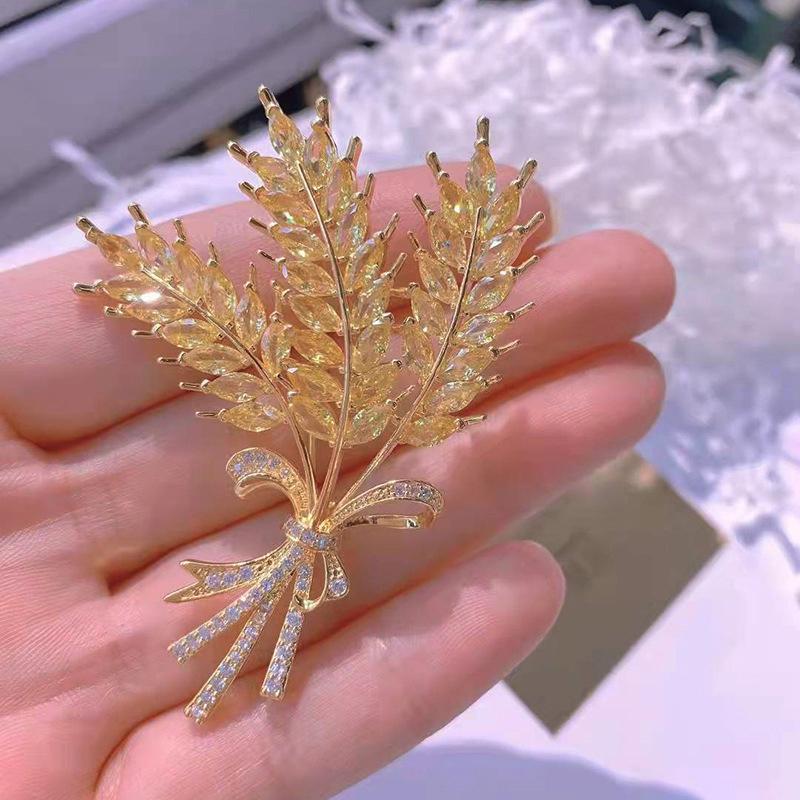 Goldene Ähre Brosche High-End Nische Corsage Temperament Vielseitig Bouquet Anzug Mantel Anstecknadel