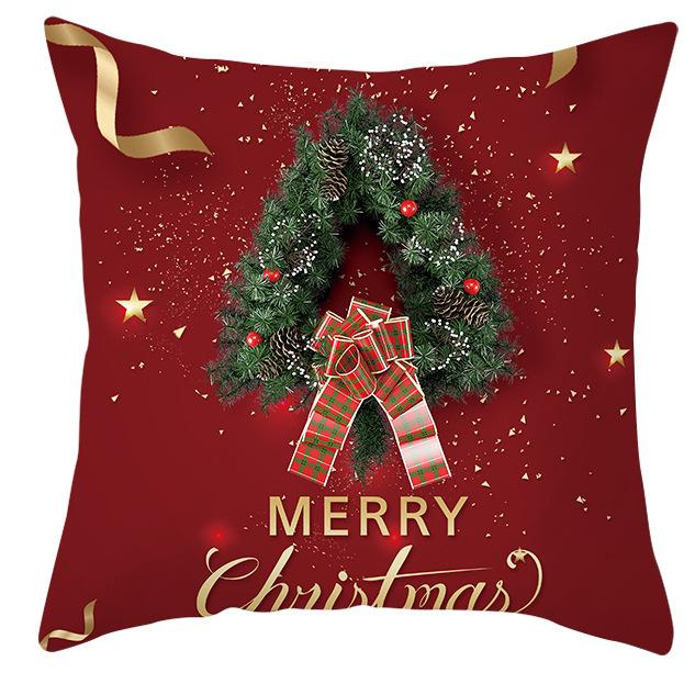 Christmas Elk Pillow Cover Home Gift Cushion Cover Fabric Sofa Pillow Cover