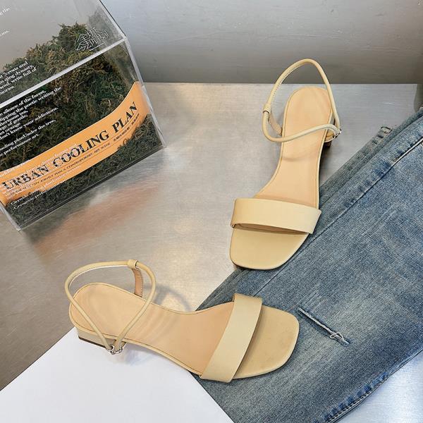 Fashion Fashion Womens Shoes 2025 Sandals Stiletto Heels Breathable Square Toe  All-Match Luxury High Girls Summer Scandals