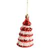 Set of Red Christmas Tree Baubles with Glitter - 3 Pieces