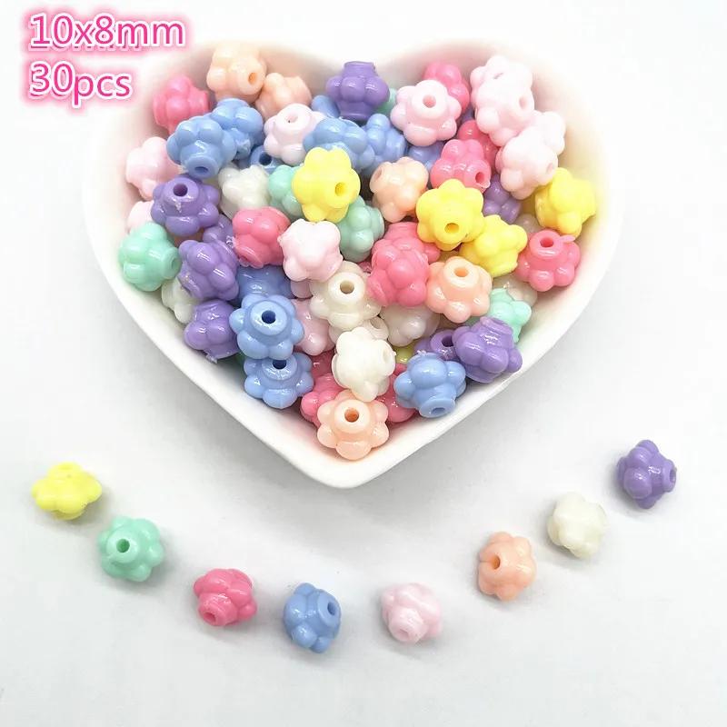 All Kinds of Shape Colourful Acrylic Loose Spacer Beads for Jewelry Making DIY Beaded Material Early Education Accessories