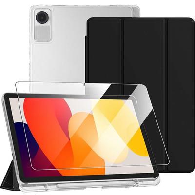 Case + Tempered Glass - BOOLING - for Xiaomi Redmi Pad SE 11" - Slim Protection - Black - Stylus Holder