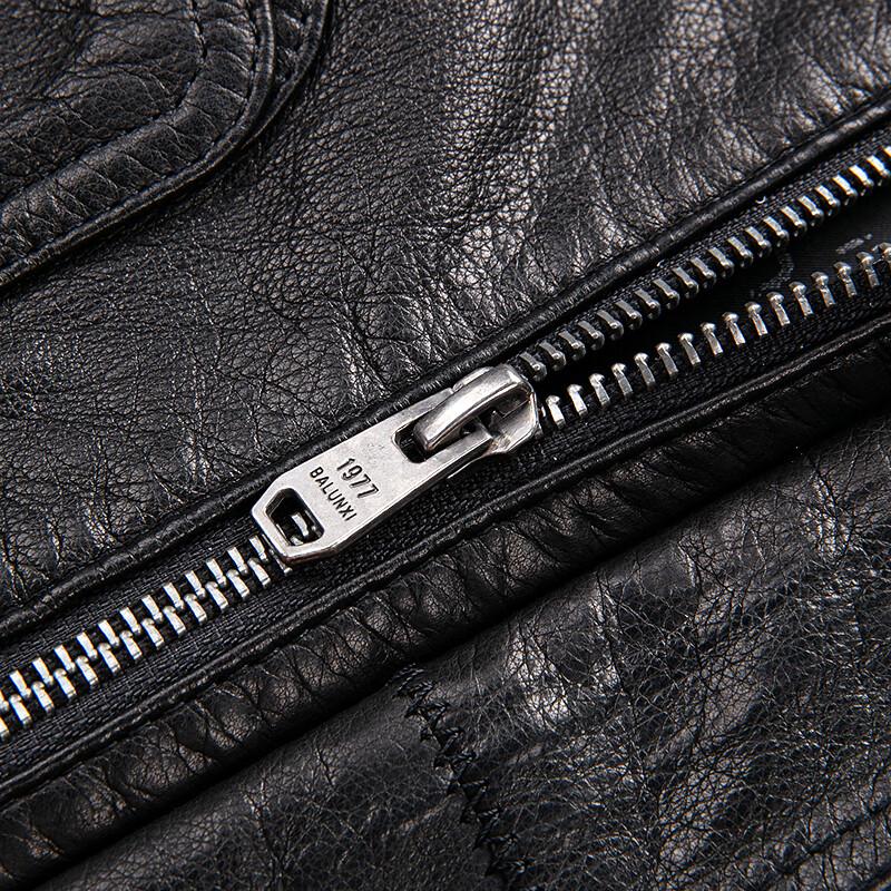 FAPAI Men's Nubuck Leather Stand Collar Jacket