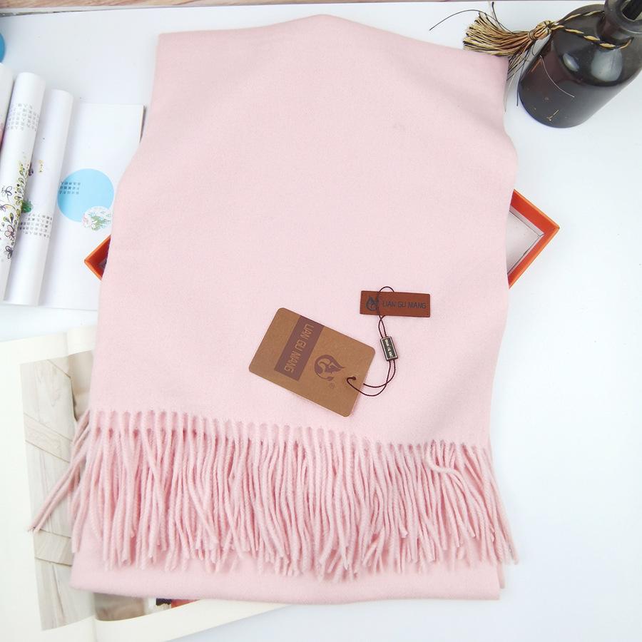 Women's winter solid color bright red scarf, plush, soft, thickened shawl, faux cashmere, warm neck warmer, trendy