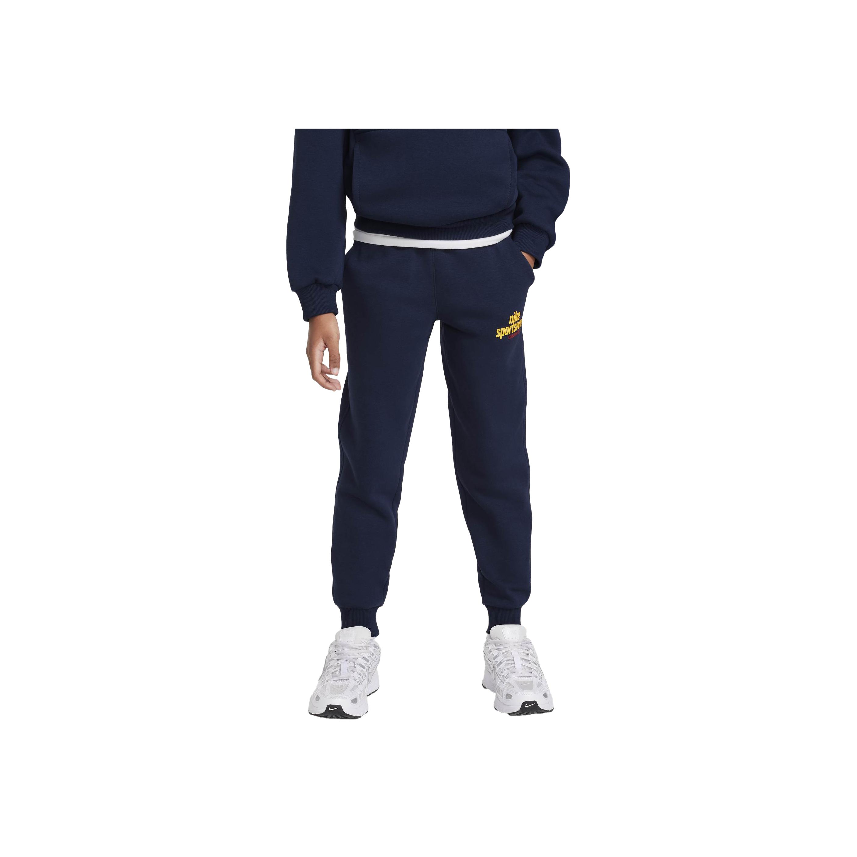 

Спортивные штаны Nike Knit Sportswear Club Fleece Soft Comfortable Warm Kids Bottoms Obsidian University-Red University-Gold HJ2660-451 S