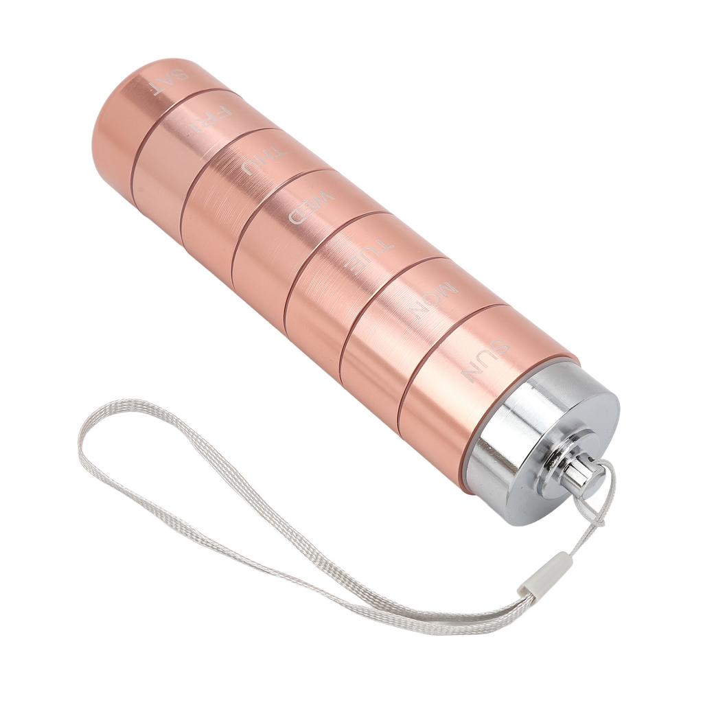 Metall Wöchentlicher Reise-Medikamenten-Organizer Tragbar Wasserdicht 7 Tage Aluminiumlegierung Tablettenbox mit