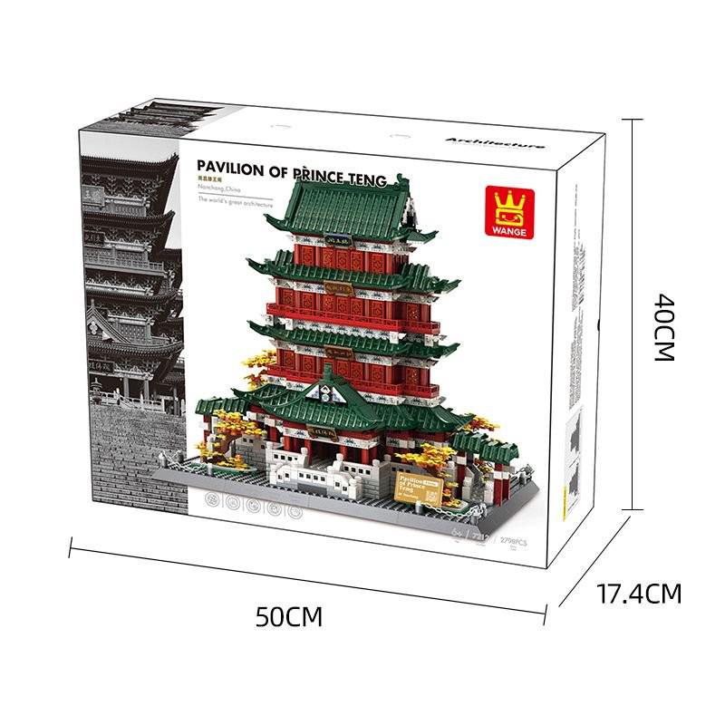 Wange Bricks 7212 Chinese Tengwang Pavilion Building Set Toy for Kids