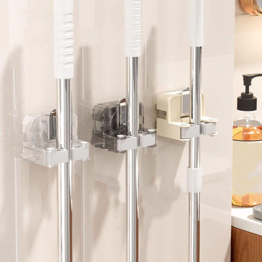 Wall Mounted Brush Broom Hanger Non Perforated Mop Holder Broom Fixed Bracket  for Home