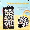 3D Cute Black Cat Puff Sticker, 4PCS Kawaii Cartoon Animal Mini Puffy Stickers, for DIY Scrapbooks Journals Laptops Phone Case
