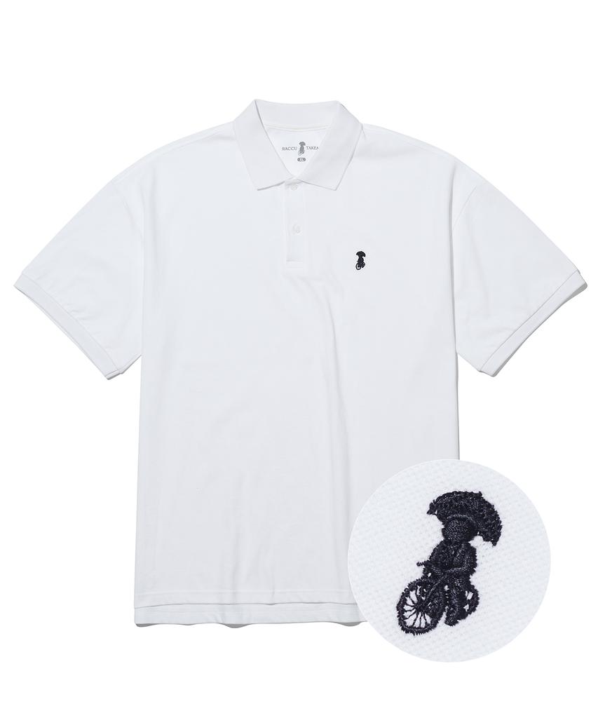 TAKEASY Giant Fit Polo Shirt (White)