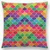 Kolorowe Kwiaty Liście Kropki Poszewka na Poduszkę na Sofę Gwiazdy Fale Wzór Geometryczny Pastelowe Trójkąty Diament Tęcza Poszewka na Poduszkę