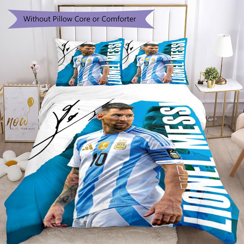 Football Messi Bed Linen Set Design for Dormitory Lightweight Christmas Gift