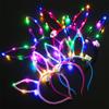 10 Pieces Ear Headband Flashing Lighting Hairband Feather Decorative Headwear Adult Unisex Battery Operated Cosplay Dancing