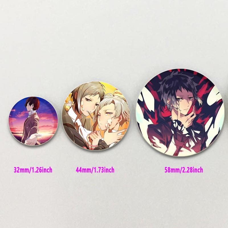 32/44/58mm Bungo Stray Dogs Pin Agency Atsushi Nakajima Dazai Osamu Soft Button Decorative Handmade Hat Badge Gift Accessory