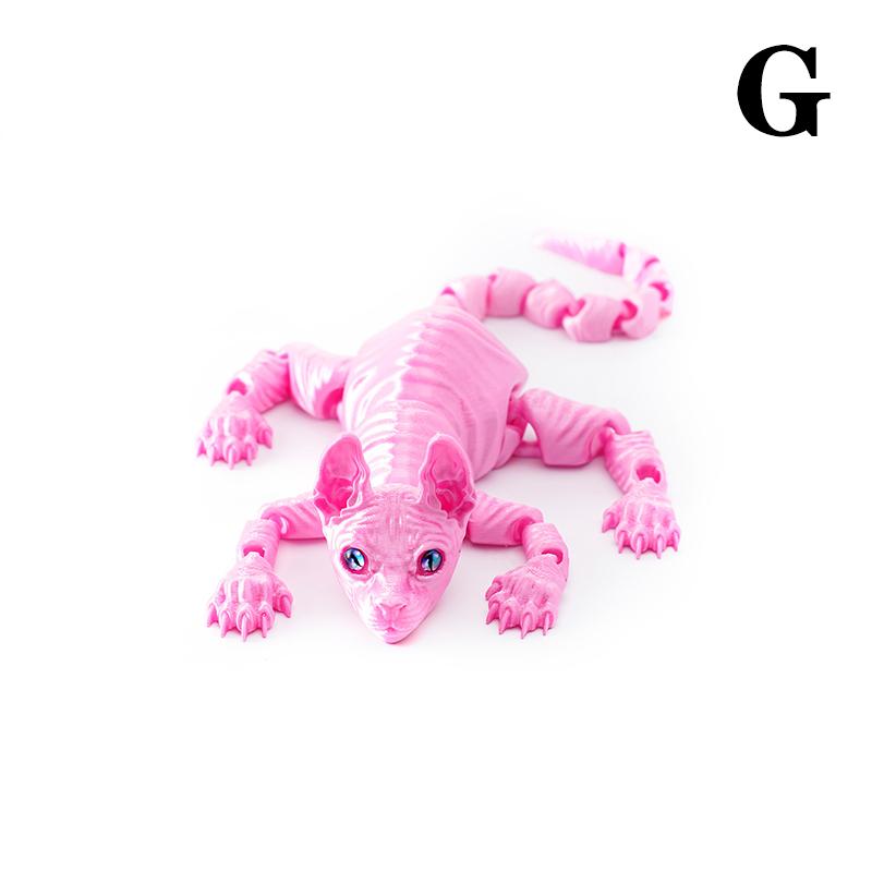 3D Printed Cat Animal Toy Realistic Hairless Figurine Cat Fidget Toy For Cat Lover Collector Home Decoration