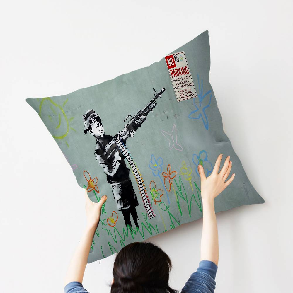 Artist B-Banksy Cushion Cover Pillow Cover Decor Pillowcase Printed Cushion Case for Couch