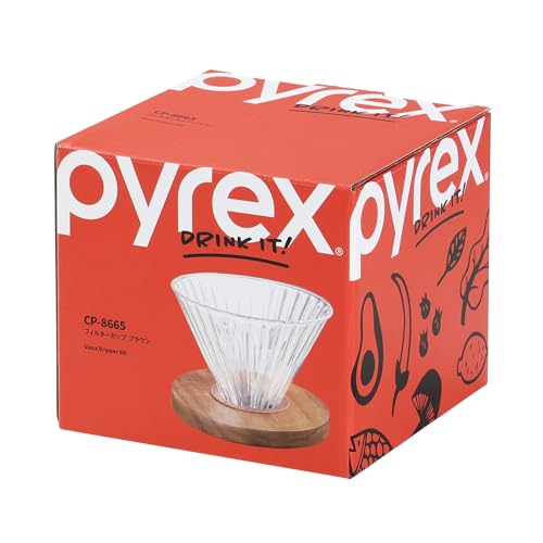 Pearl Metal PYREX Coffee Dripper, Coffee Filter, Cup, Brown, Heat-Resistant Glass, CP-8665