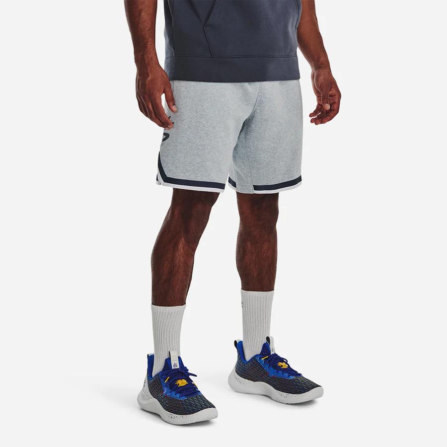 Under Armour Fleece Color Block Elastic Waist Casual Shorts Men Shorts Gray 1374302-465