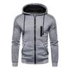 Contrast Colors Hoodie Coat Cardigan Thick Casual Long Sleeve Zipper Men Coat for Daily Wear
