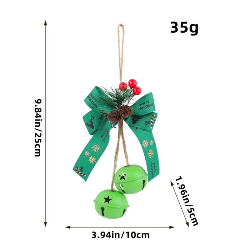 Holiday Bowknot Iron Craft Bells Delicate Iron Crafted Bells with Bowknot for Christmas Tree and Window Decoration