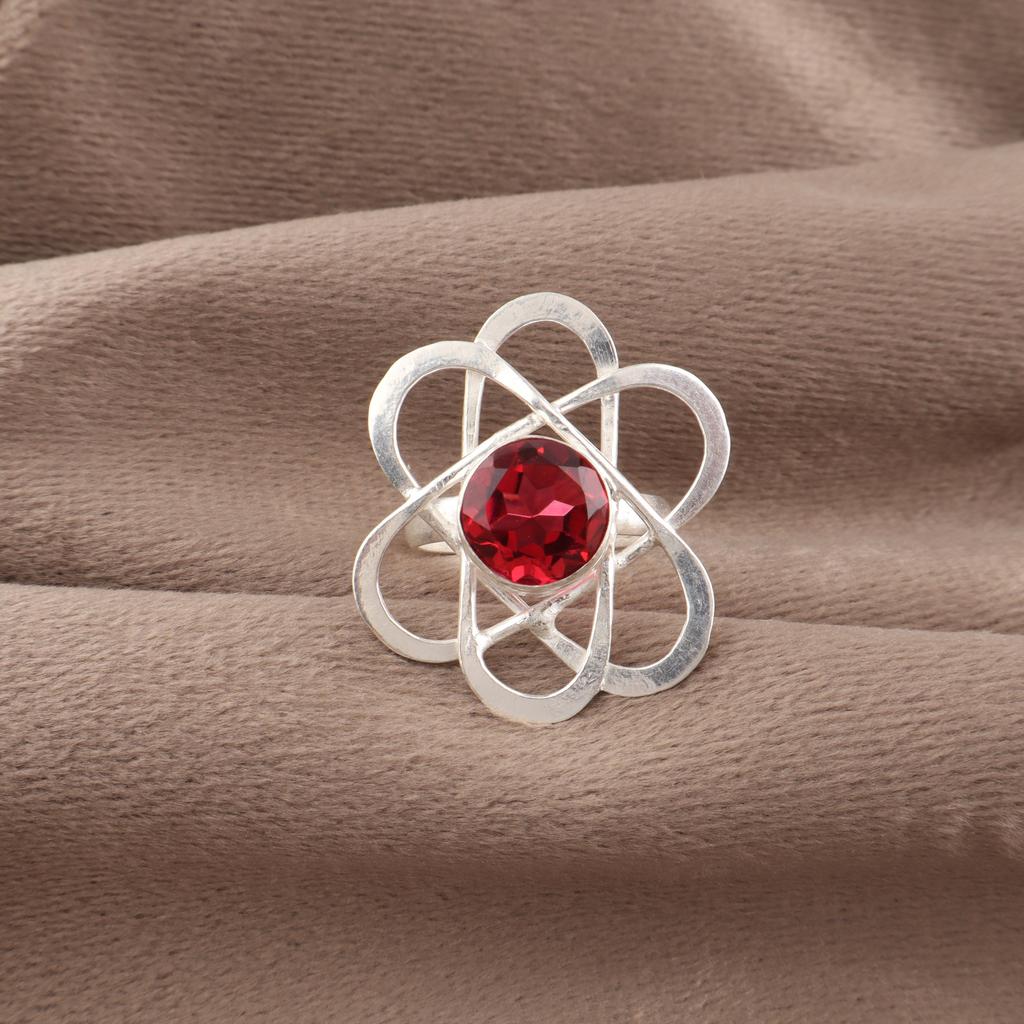 Pink Rubellite Gemstone Jewelry, 925 Sterling Silver Ring, Handmade Charming Earring, Bohemian Rubellite Ring For Grandma Gift