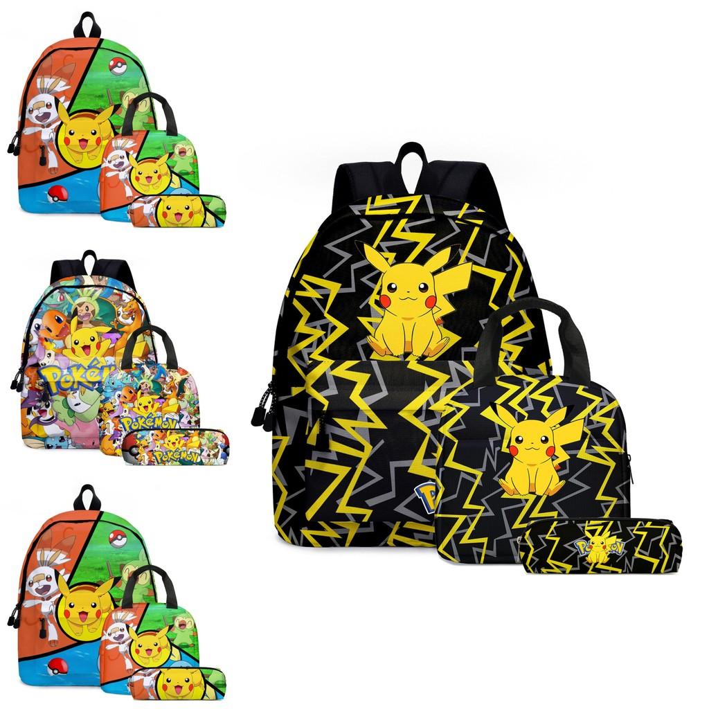 Fashionable 2024 New Print Backpack Pencil Case Lunch Bag Set For School Kids