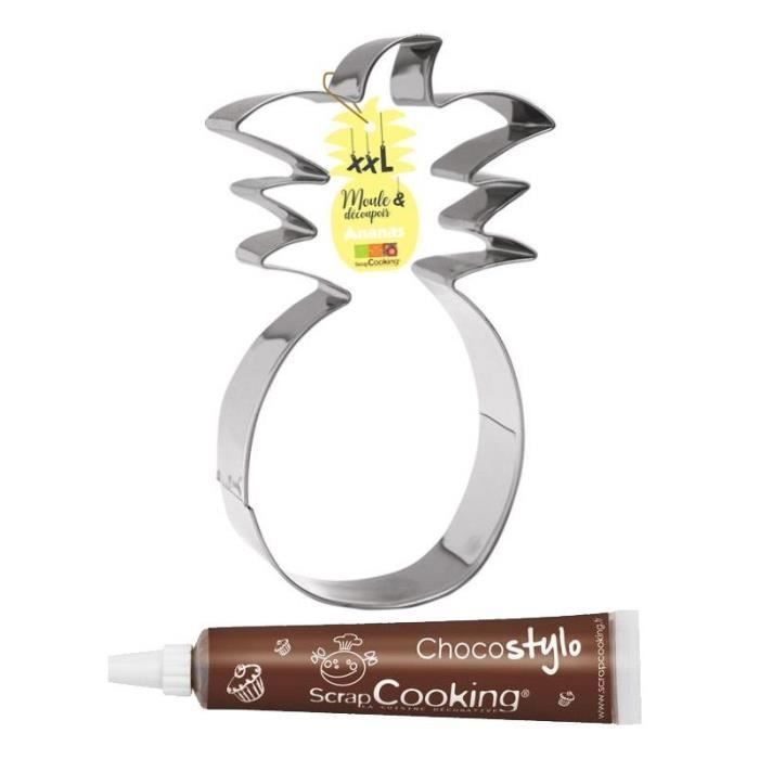 Découpoir à pâtisserie inox XXL Ananas + 1 Stylo chocolat offert