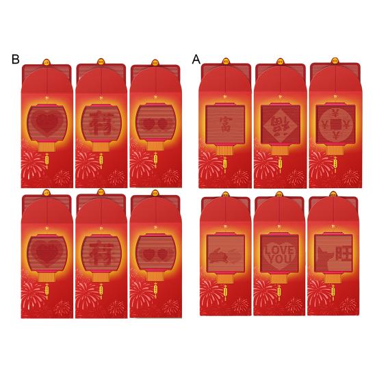 6Pcs/Bag Durable High Capacity Novelty 2023 Red Envelopes New Year for Home