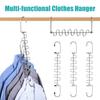 Multi-functional Clothes Hanger 360 Degree Swivel Hook Can Accommodate 12 Clothes Hangers Pants Tie Storage Shelf Space Saving