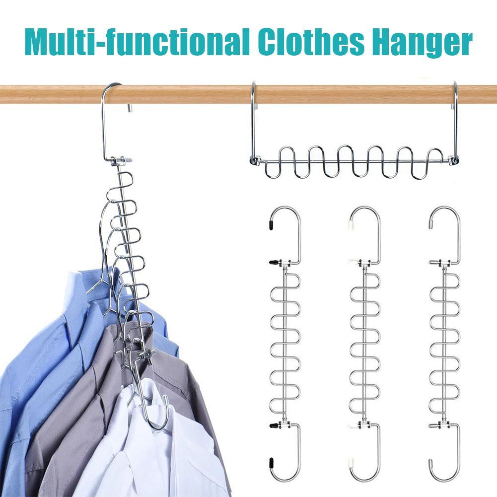 

Multi-functional Clothes Hanger 360 Degree Swivel Hook Can Accommodate 12 Clothes Hangers Pants Tie Storage Shelf Space Saving