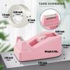 1pc Pink PVC Tape Dispenser with Clear Window for Office, Home, Crafts Ideal Gift for Halloween, Thanksgiving, Christmas, Easter, Cute Tape Dispenser