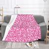 Pink Leopard Print Knitted Blanket Flannel Cheetah Animal Spot Ultra-Soft Throw Blanket for Bedding Couch Bed Rug
