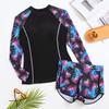 2026 Long Sleeves Surfing Swimsuit Print Swimwear Women Two Pieces Diving Clothes Beachwear Bathing Swimming Swim Suit